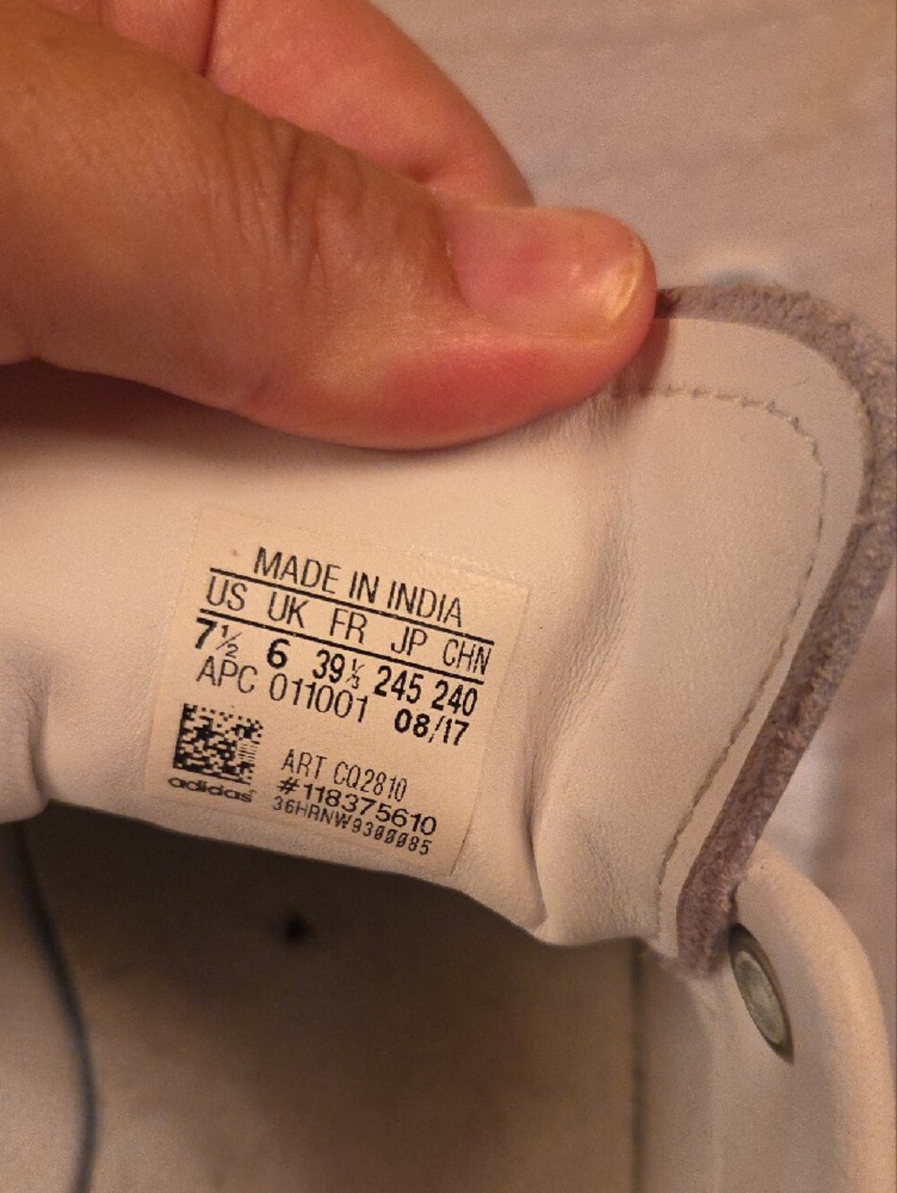 adidas White Leather Stan Smith Sneakers with Brown Tongue Logo - Picture 2 of 4